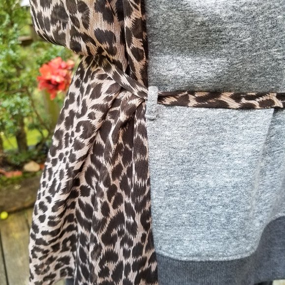 NWOT LOVE, ZOEY GRAY, SHEER CHEETAH BACK SHIRT - Picture 9 of 9